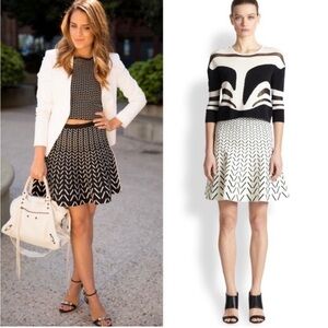 Ohne Titel Reversible Black White Graphic Knit Skirt Fit & Flare Designer Size L